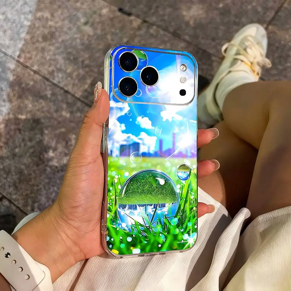 Funda de teléfono Frutiger Aero de arte fresco para iPhone 14,13,12,11,17,16,15,Pro,Max,Plus,X,XS,XR,SE,Mini cubierta suave transparente