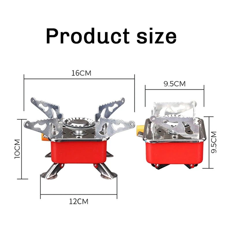 Kompor Gas berkemah Mini, kompor Gas pemanas daya besar, peralatan masak portabel, peralatan masak piknik, barbekyu, tahan lama, mudah dipasang