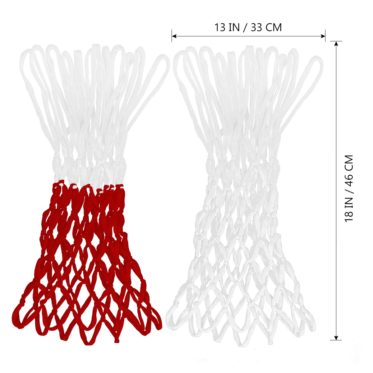 12-siatkowa nylonowa siatka do koszykówki, wytrzymała, profesjonalna, zamienna, trwała, odporna na każdą pogodę, do standardowego obręczy, do użytku w pomieszczeniach.