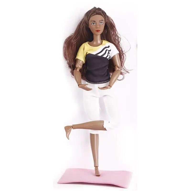 

Kawaii New 30CM Yoga Doll Black Skin Ball Jointed Dolls Female Sport Figure Kids Toys For Barbie DIY Game Child Birthday Present