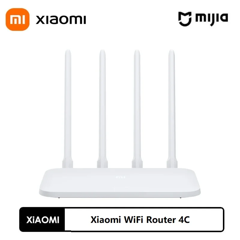 Original Xiaomi WIFI Router 4C 64MB Memory 802.11 b/g/n 2.4G 300Mbps 4 Antennas Wireless 4G Mi Routers Smart APP Control