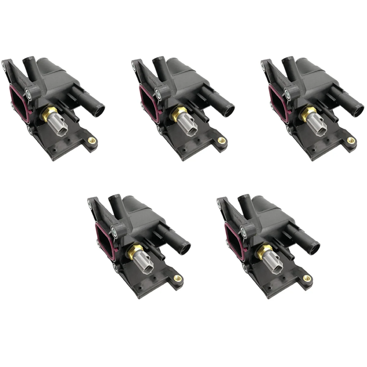 

5X New Thermostat Engine Coolant Water Outlet with Sensor for Mazda 3 5 6 2006-2013 2.0L-L4 Ford LF941517Z