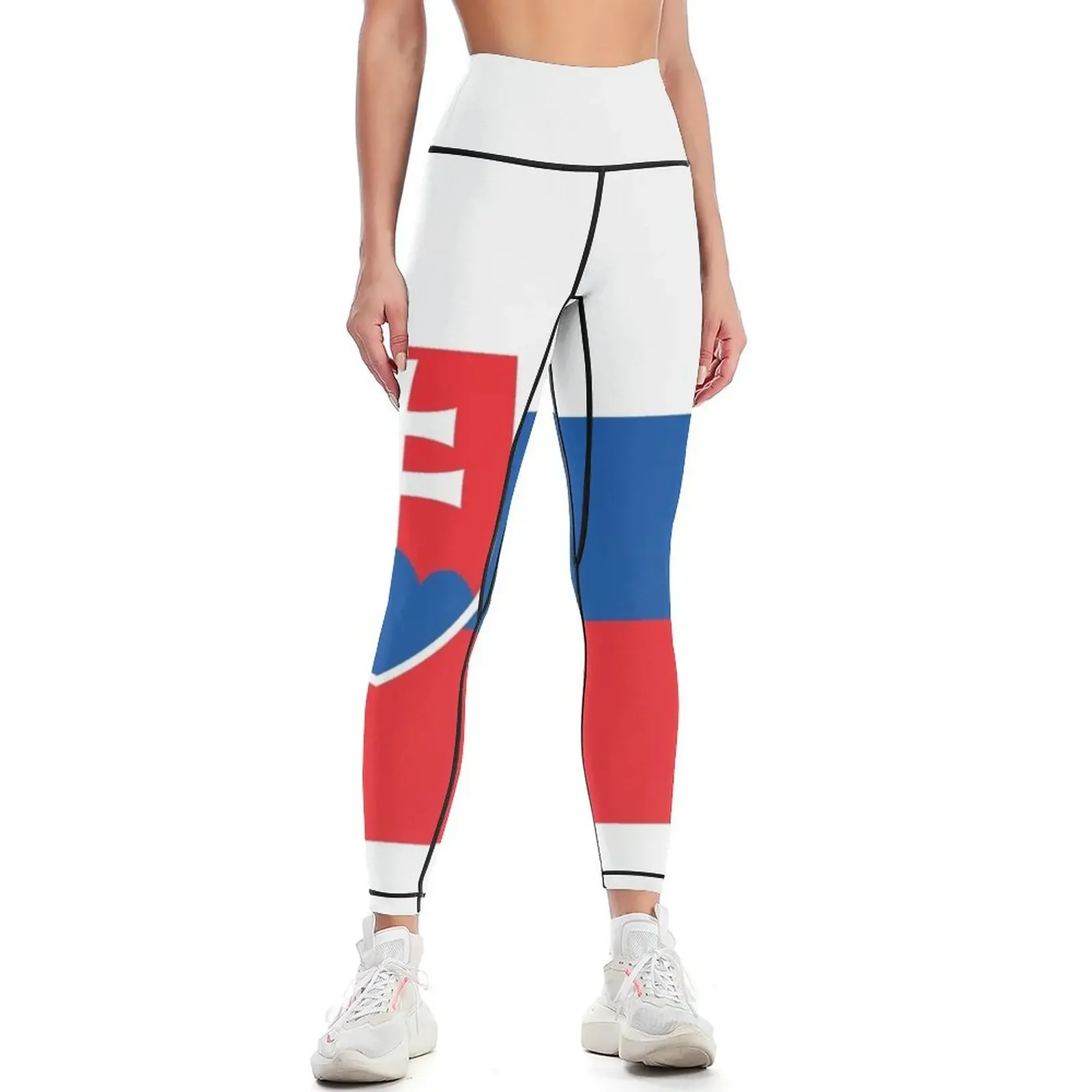 

Flag of Slovakia Leggings Fitness woman sportswear gym gym clothing Women's trousers Womens Leggings