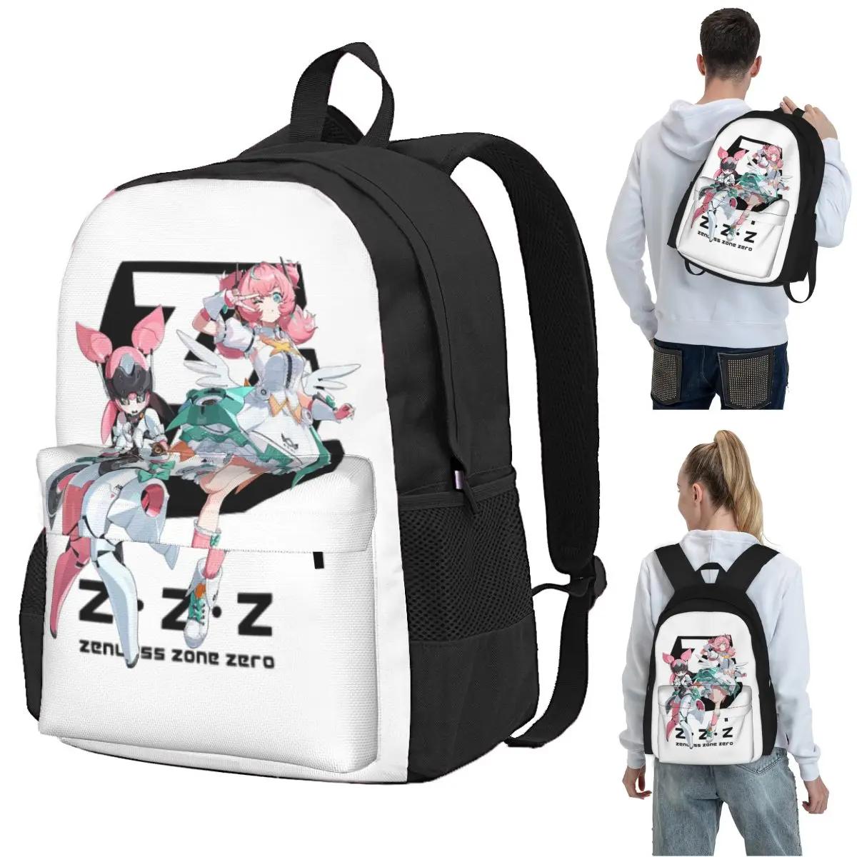 

Aria From Zenless Zone Zero Backpack Student BookBag Children School Bag Laptop Shoulder Bags for Men Women