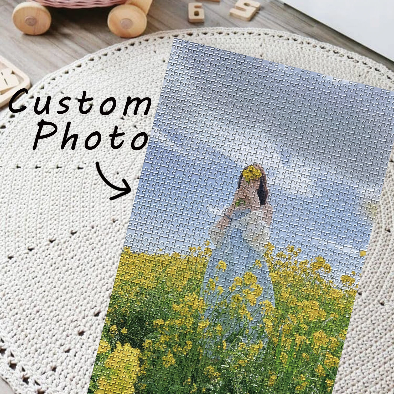 35/150/300/500/1000 قطعة النساء في منطقة زهرة بذور اللفت صور مخصصة شخصية الضغط الألغاز بازل قطع #5