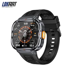 LOKMAT Sport Smart Watch IP68 Waterproof Big Screen Smartwatches with LED Flashlight Message Push BT Calls Watch for Smart Phone