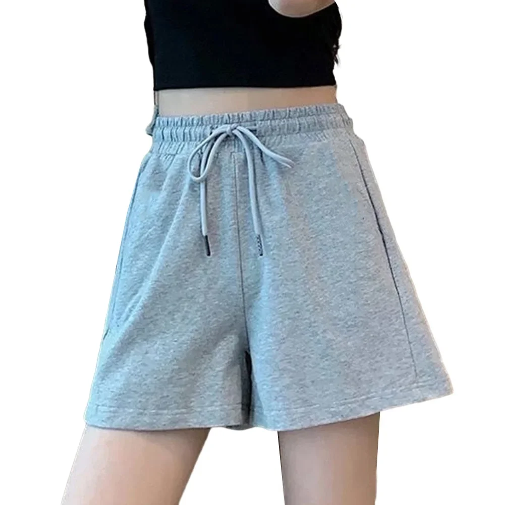 Women Sports Shorts Large Size Adjustable Casual Pants Elastic Waist High-waist Korean Style Loose Slimming S-3XL Shorts