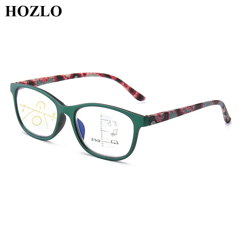 

Women Blue Light Blocking Progressive Multifocals Reading Glasses Magnifier Ladies Retro Fashion Printing Legs Presbyopia Gafas