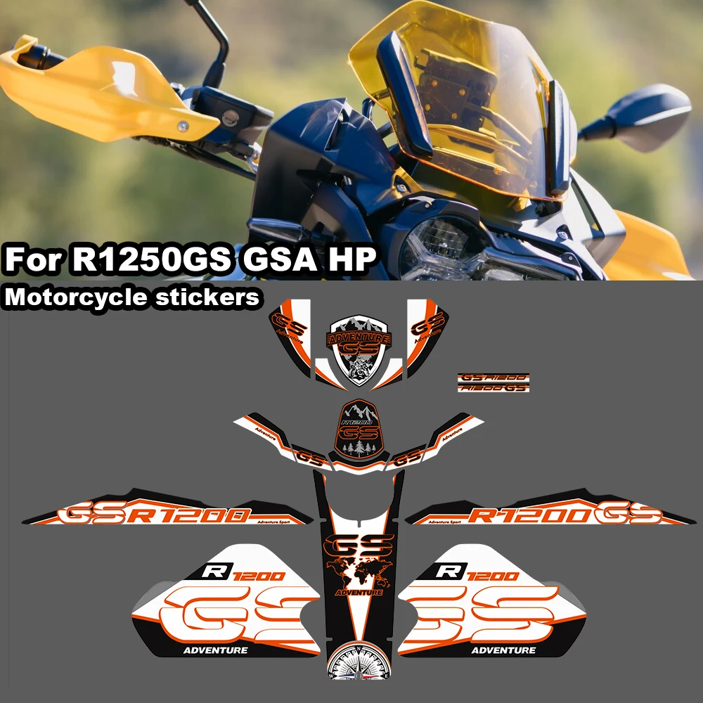 

For BMW R1250GS R 1250 GS GSA HP ADV Tank Pad stickers protective Luggage Aluminium Case Fairing Fender Windshield Handguard