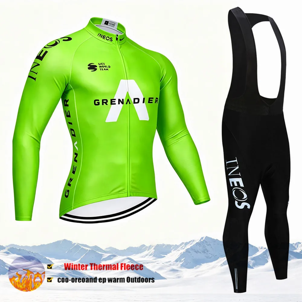 Cycling Jersey Sets Winter Thermal Fleece Bike Jersey Bib Pants Long Sleeve Cycling Clothing Bike Clothes Maillot Ropa Ciclismo