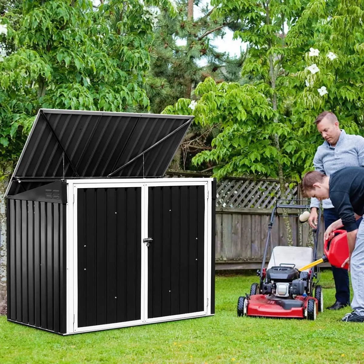 6' x 3' Outdoor Storage Shed, Multi-Purpose Galvanized Steel Garden Shed with Air Vent and Lockable Door, Tool Storage Shed