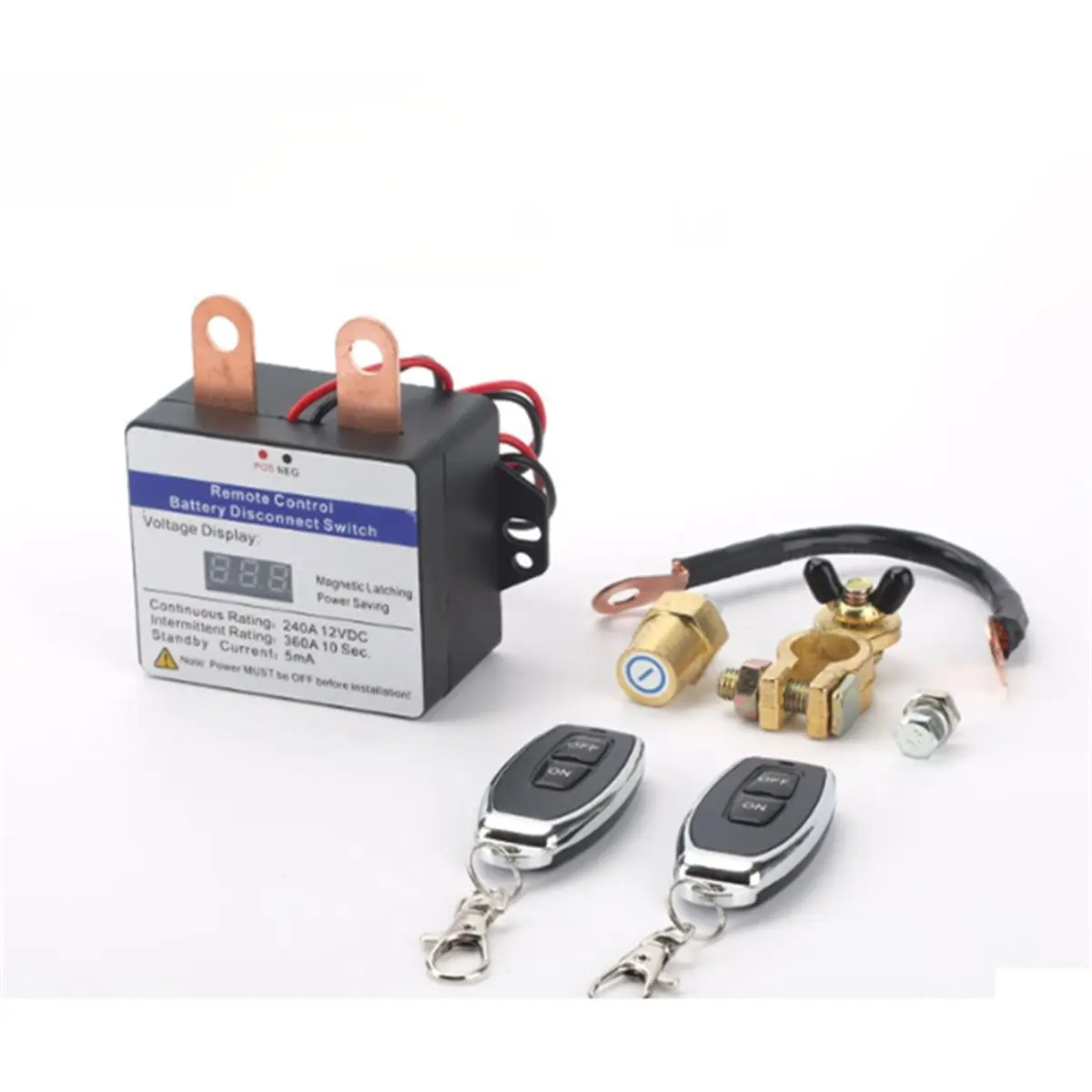 DC A Battery Isolator Switch,Wireless Remote Battery Disconnect Switch Relay Master Cut-Off Switch for Auto Car