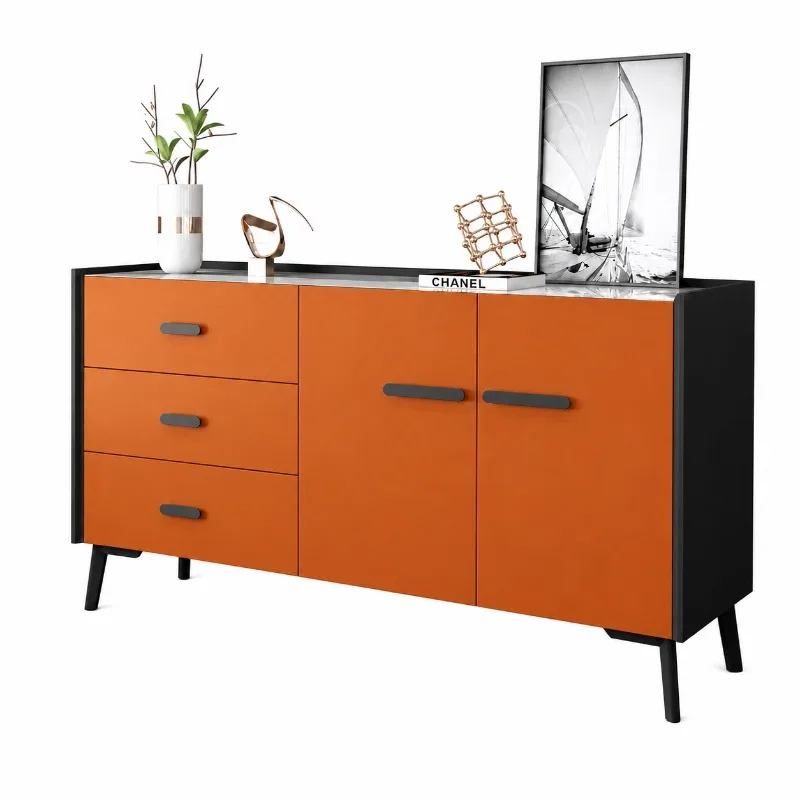 Italian minimalist rock slab dining side cabinet, household living room kitchen locker