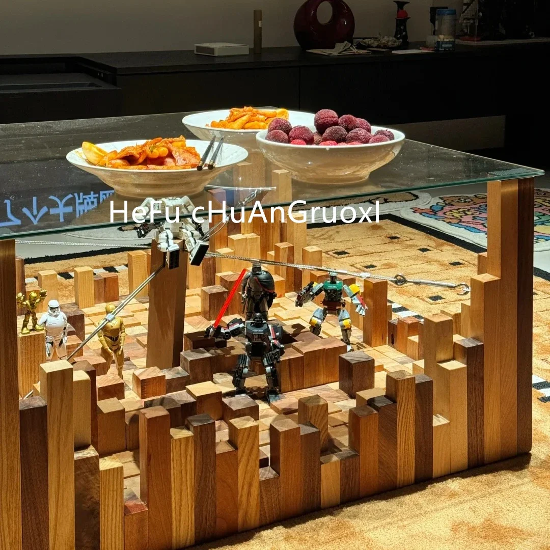 

Vv BJ Solid Wood Coffee Table Living Room Desk Household Wabi Art Small Table Tea Table Small Apartment Square
