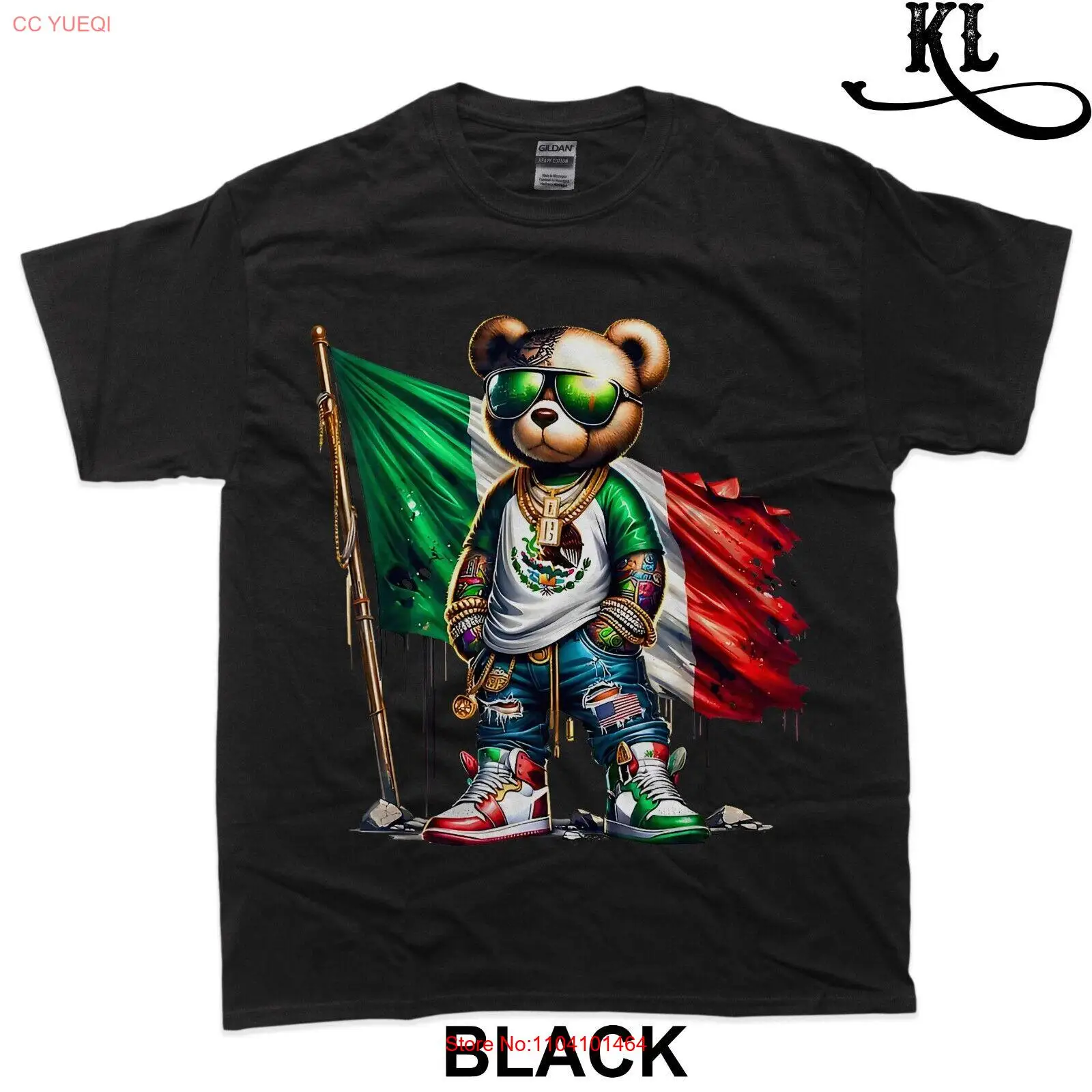 Stylish Teddy Bear Mexican Flag Mexico T-Shirt