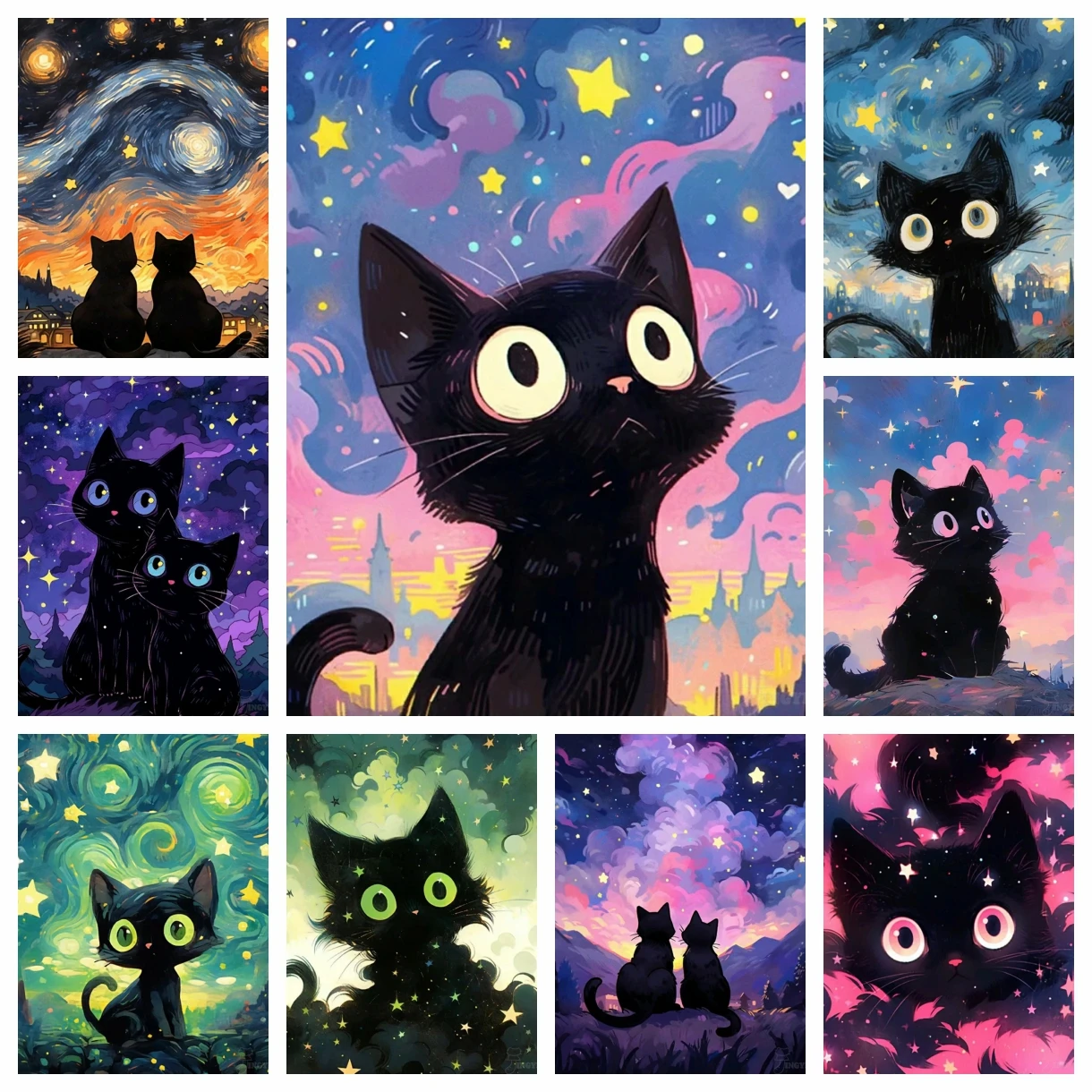 Embroidery Cat - Kit de Pintura em Diamante 5D