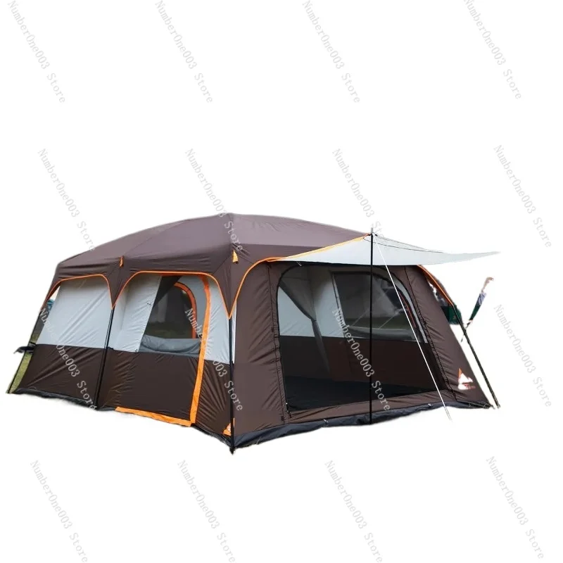 Extra Large Tent 12 Person(Style-B),Family Cabin Tents,2 Rooms,Straight Wall,3 Doors and 3 Windows with Mes