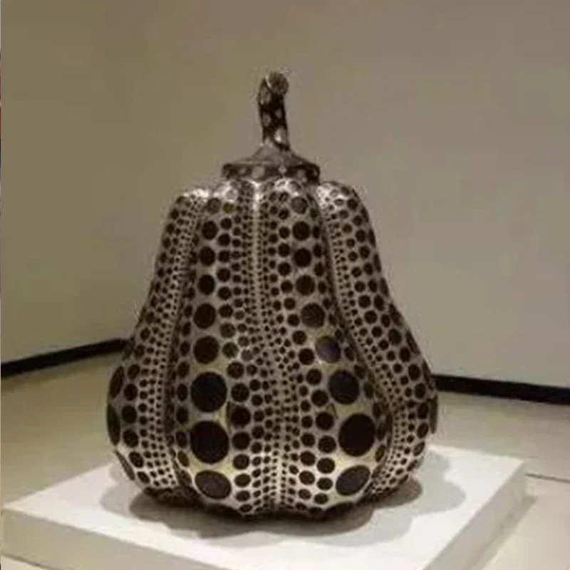 FRP polka dot pumpkin sculpture