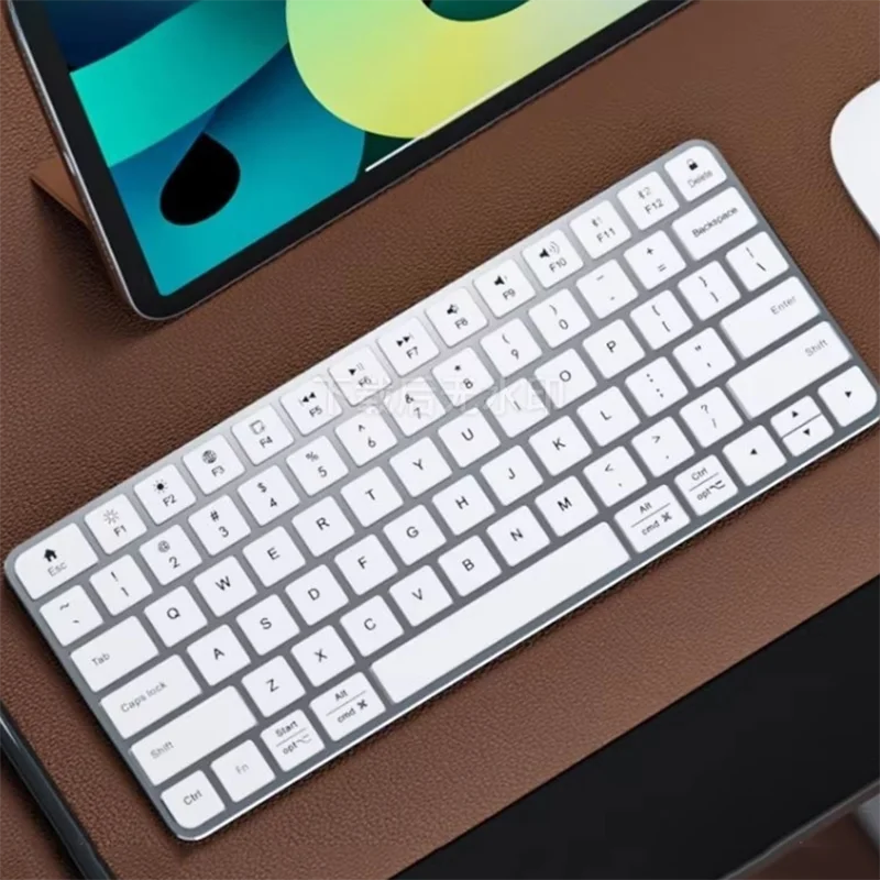 Ifacemall Aluminum Bluetooth Keybaord 2.4Ghz &BT Quiet Typing 78 Keys 3 Devices Connected  Rechargeable Wireless Keyboard