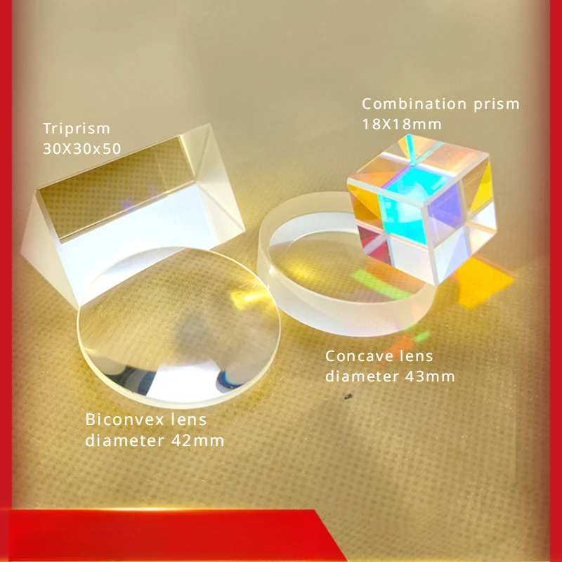 Combination Prism Photography Triprism  Home Decor Prism Glass Cube Prisma Optical Experimental prism for Children's teaching