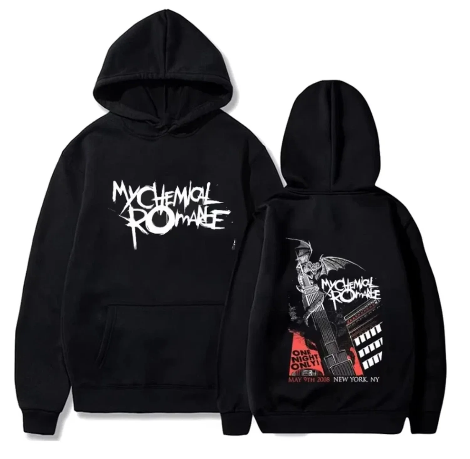 القوطية الهيب هوب الشرير مقنعين البلوز بلدي الكيميائية الرومانسية روك باند مقنعين البلوز للرجال النساء المألوف الرجعية عالية الجودة