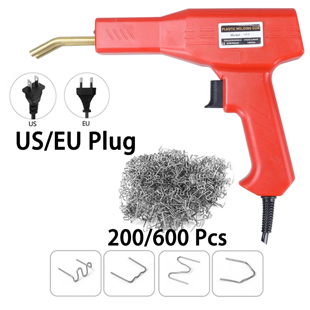 Plastic Welding Machine 200/600 Staples Kit DIY Plastic Welder Tool Kit EU/US Plug Plastic Repair Tools