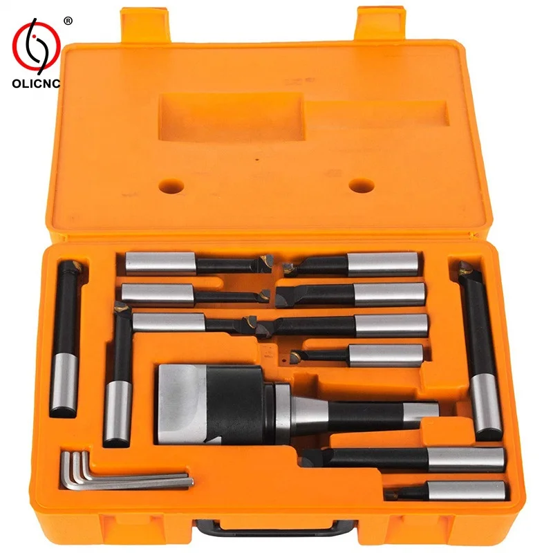 Machine Tools F1 Type 50mm Adjustable Milling Machine 2 Inch Rough Boring Heads With 9PCS Cutters Set for CNC