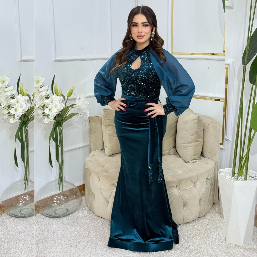 

Customized Exquisite Sequined Sparkle Evening Dress Trumpet Long Dresses Bespoke Occasion Elegant Party Wedding Guest Gown