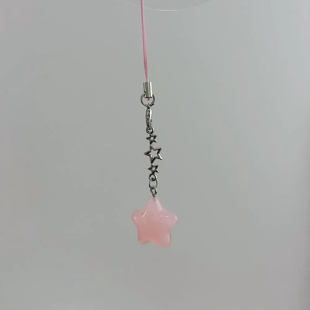 

Five-Pointed Star Phone Chain Crystal Beads Tassel Y2K Keychain Pendent Creative Pentagram Hanging Ornament Pendant Accessory