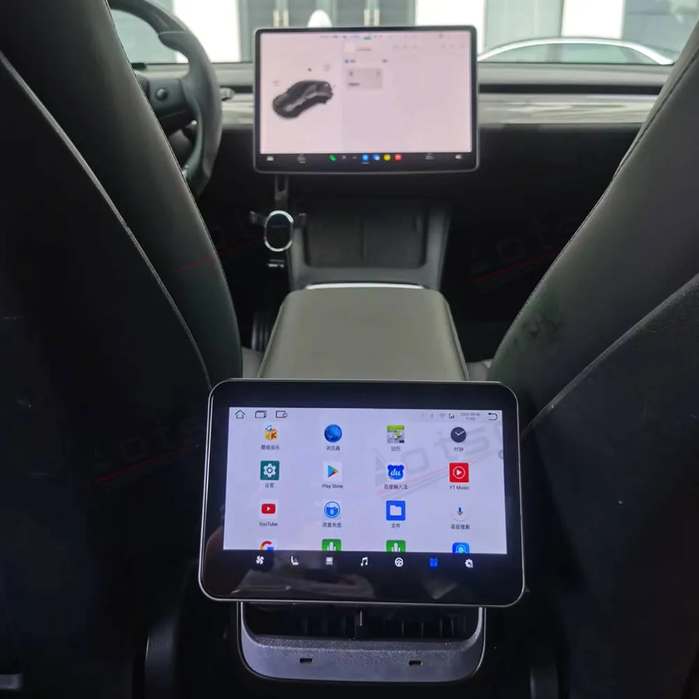 Lettore multimediale per auto Android per Tesla Model 3 Y X S sedile posteriore intrattenimento Display LCD pannello di controllo del clima del