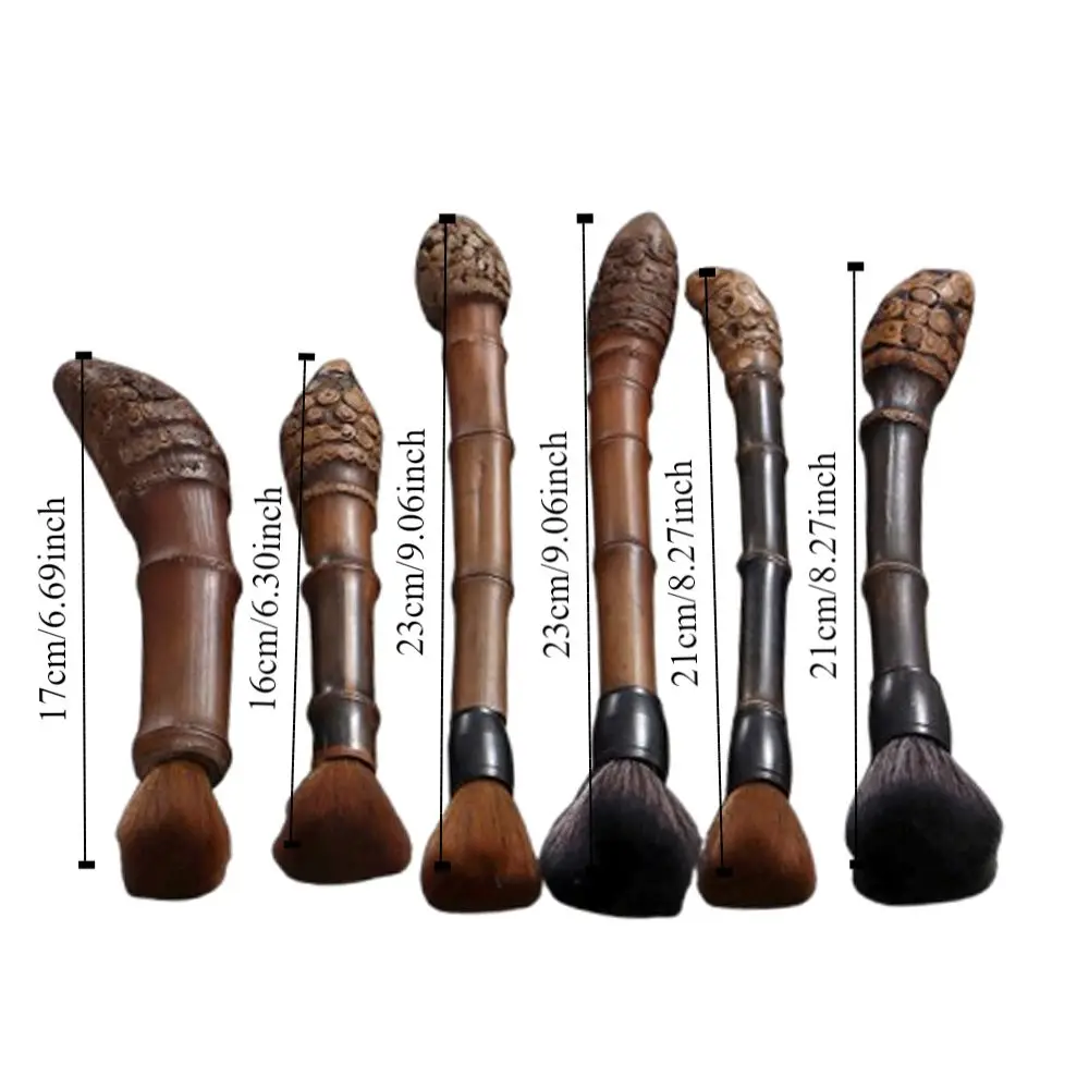Vintage Carbonized Bamboo Root Teapot Pen Chinese Style Easy To Clean Tea Cup Cleaner Long Handle Portable