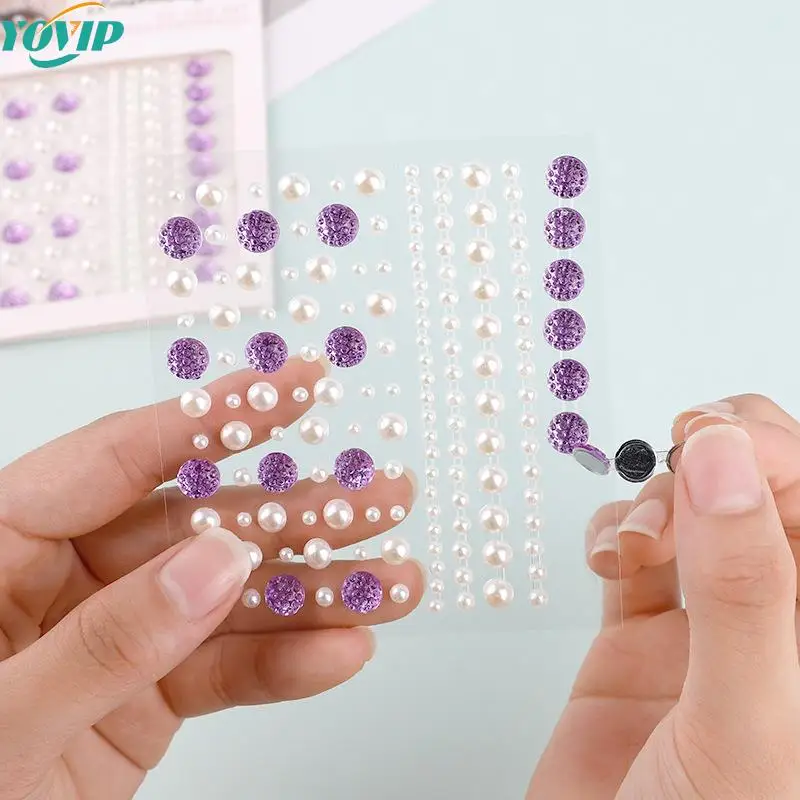 

Makeup Pearl Round Diamond Eyes Face Diy Body Crystal Gems Tattoo Adhesive Nail Art Decoration Acrylic Eyeshadow Sticker