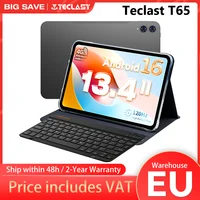 Tablette TECLAST T65 13,4 pouces Android 16 120 Hz FHD 1200P écran IPS 4G LTE Unisoc T7280 Octa-Core 8 Go + 12 Go 20 Go RAM 128 Go ROM 8000 mAh Widevine L1 Tablette Netflix avec carte SIM WiFi Bluetooth 5.0 GMS Google Play GPS 1
