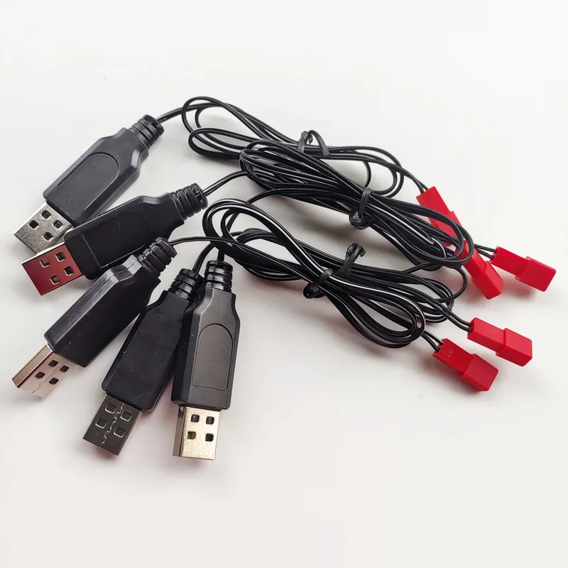 5Pcs/lot RC USB Charging 3.7V Lithium Battery Charger Cable USB Male to JST 2P Female Plug for RC Drone Quadcopter