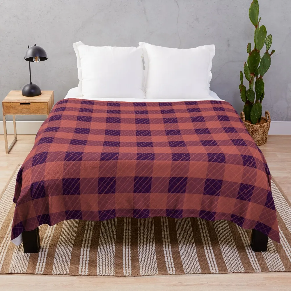 

Purple Coral Plaid Throw Blanket Hair Stuffeds Flannels Beautifuls Blankets