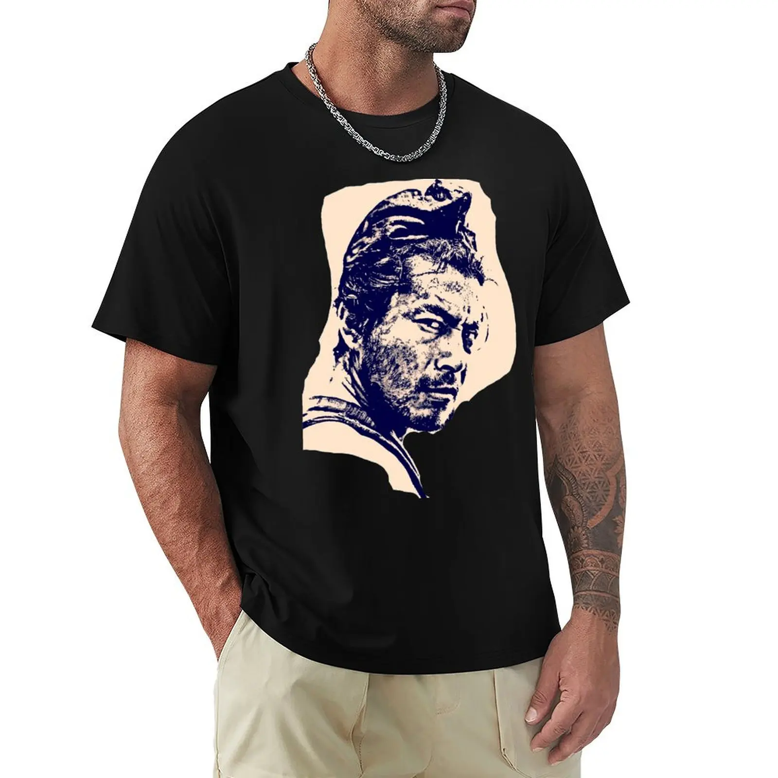 

Toshihiro Mifune samurai vintage T-Shirt anime clothes oversizeds vintage graphic tee customizeds t shirts for men pack