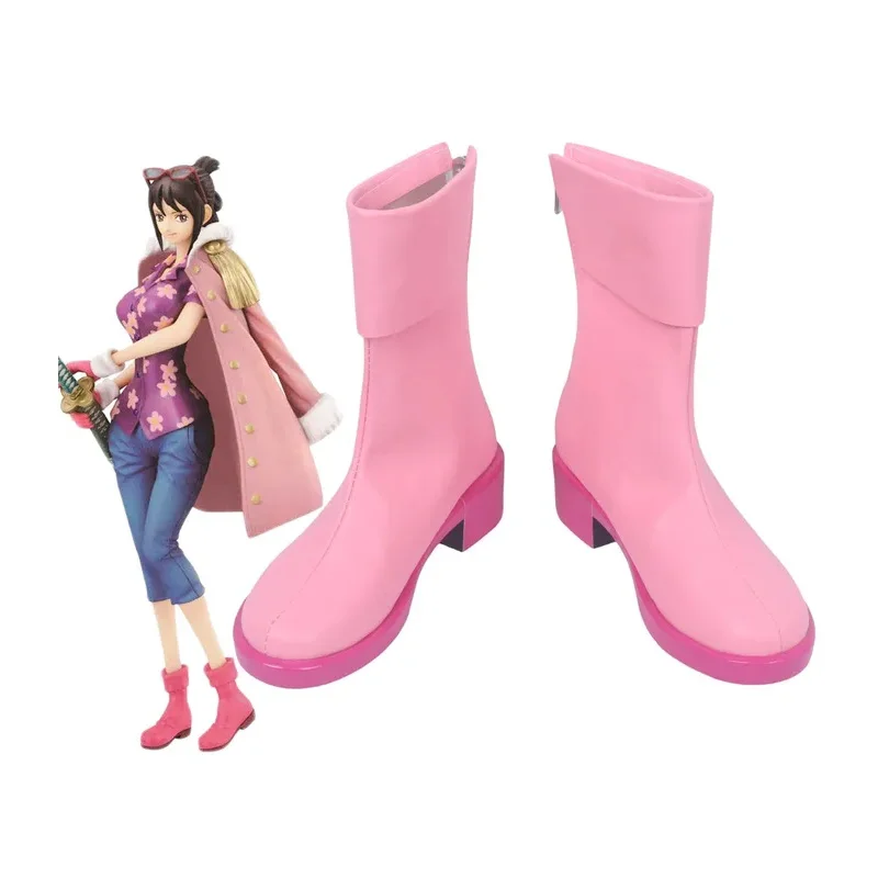 Tashigi one piece cosplay shoes tashigi cosplay boots pink shoes custom made any size