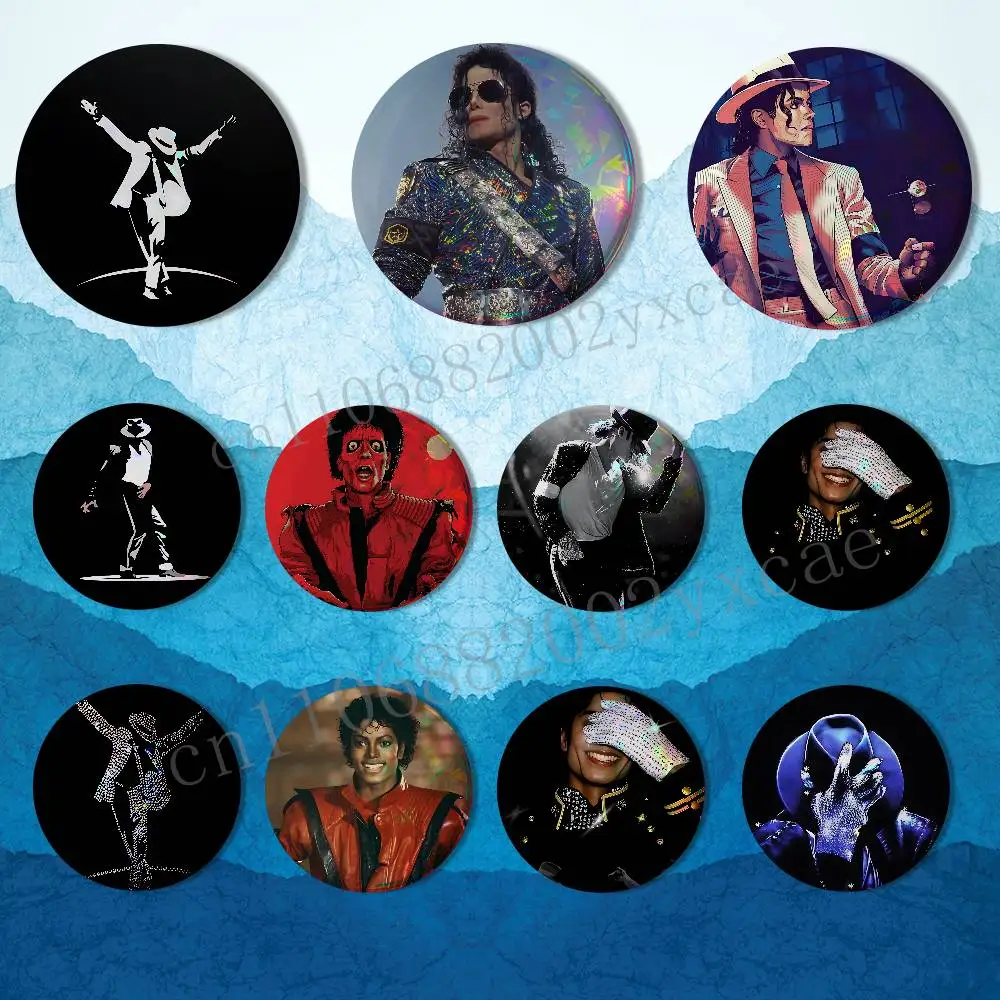 MJ Dance King Michael Jackson Creative Round Badge Button Pin Bag Decor Fans Collection Friends Gift Brooch