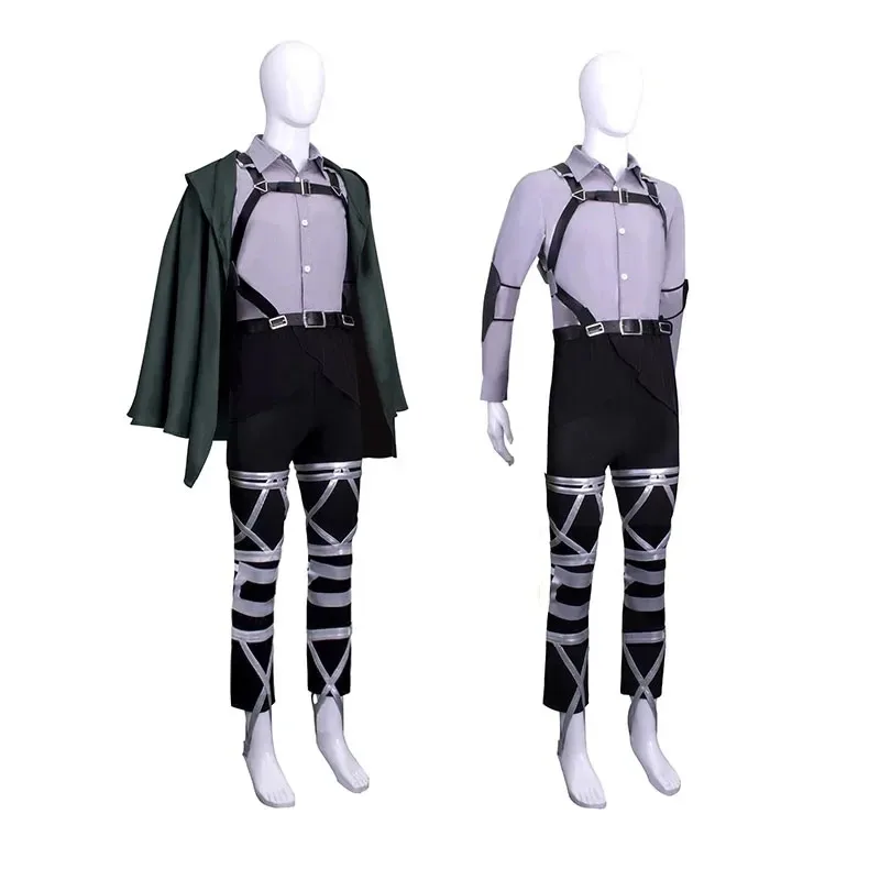 Attack on Titan The Final Season Levi Ackerman Cosplay Costume Wig Cloak Belt Scouting Legion Cape Red Scarf Shingeki no Kyojin