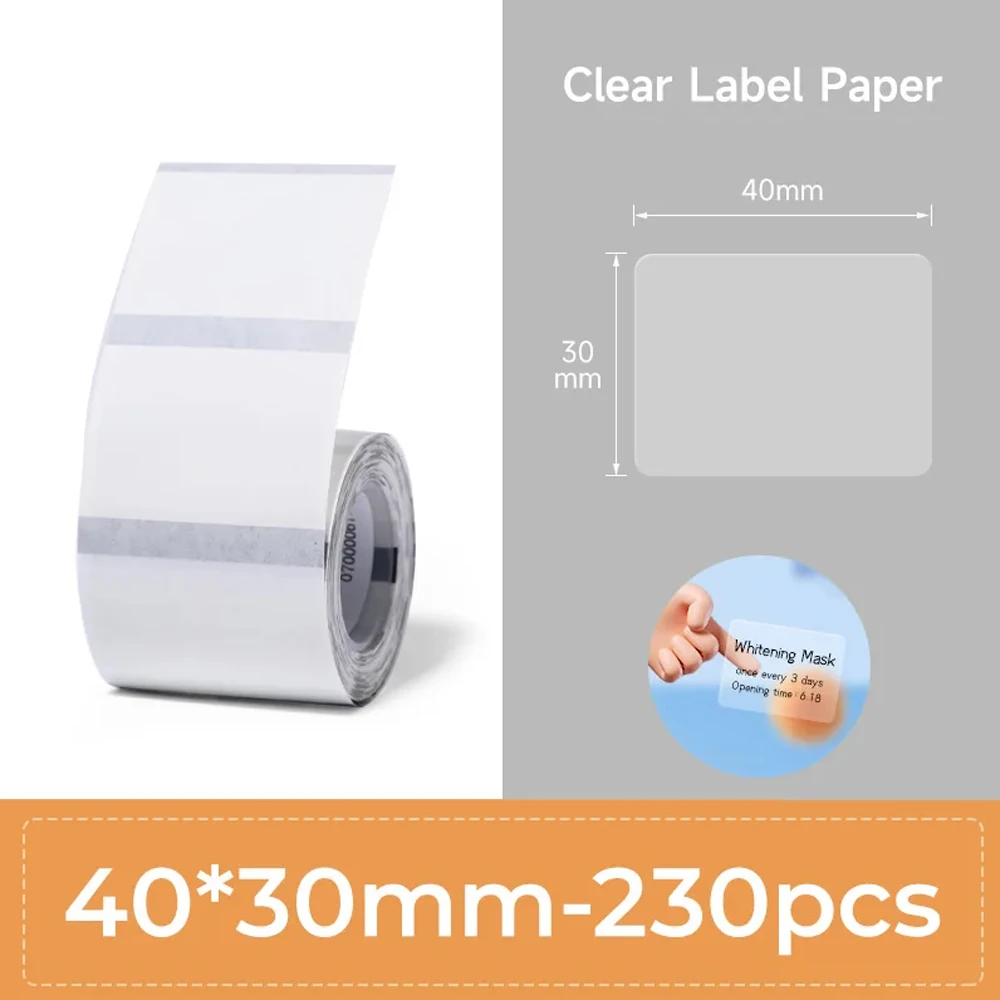 Originele Niimbot B21/B3S/B1/B203 Kleurrijke Witte Transparante Label Sticker zelfklevende Waterdichte Prijskaartje Thermisch papier