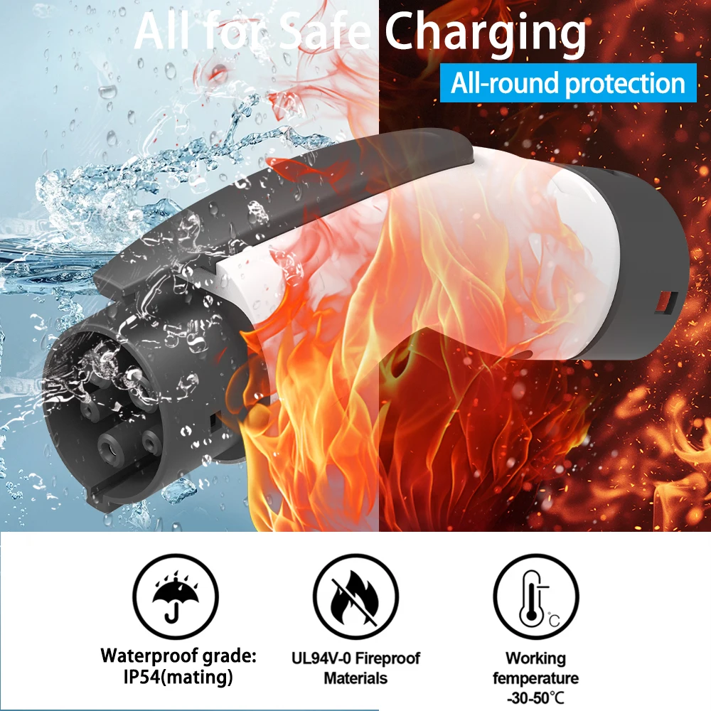 Unirise GBT to type1 EV adapter connector 32A 7kw 250V AC Charger Converter For GB/T Charging Gun to J1772 car charging Adaptor - view 6