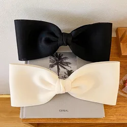 Bow Black White Barrettes Duckbill Hairpin Women Elegant Clips Large Hairpin Acrylic Hair Clip Hair Accessories Duckbill Clip