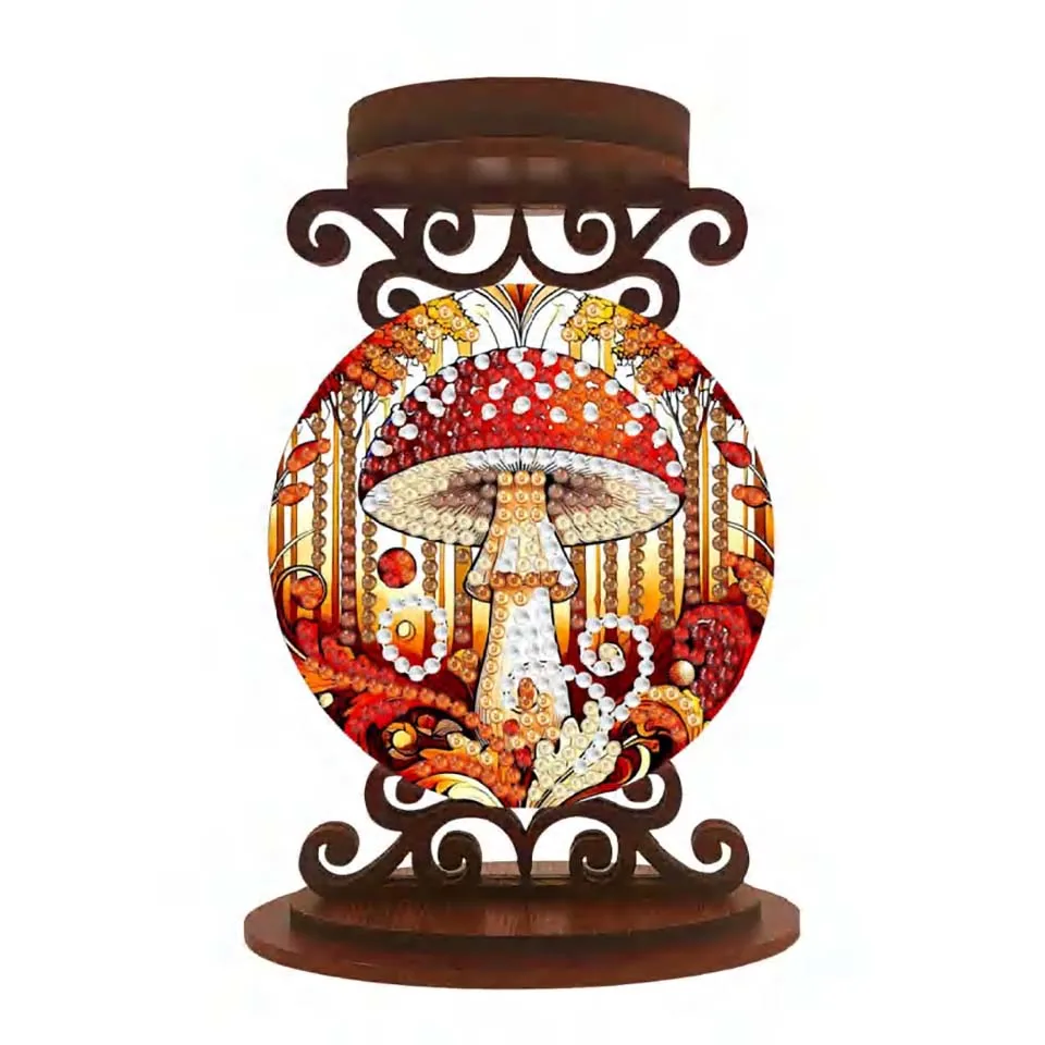 

Грибной настольный подсвечник, украшения, подсвечник для ароматерапии, 5D DIY, алмазный художественный мини-подсвечник для художественных промыслов