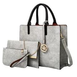 Sac à main en cuir Vintage pour femmes, ensemble de 3 pièces, sac à bandoulière Fashion, grande capacité, sac à épaule incliné