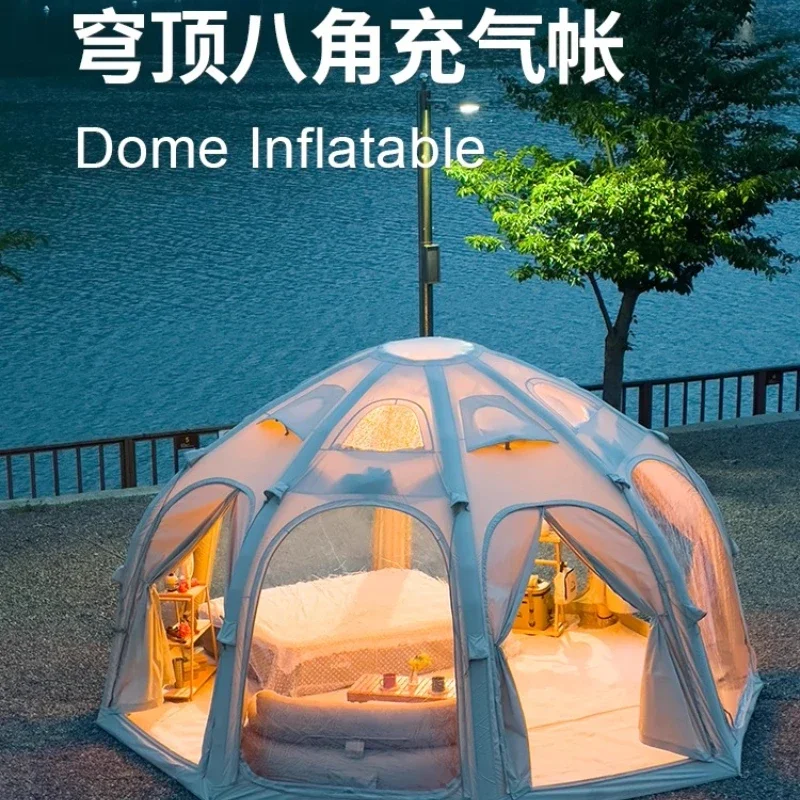 Inflatable ball tent, outdoor camping in spring and summer, warm and wind-resistant, starry sky ball overnight