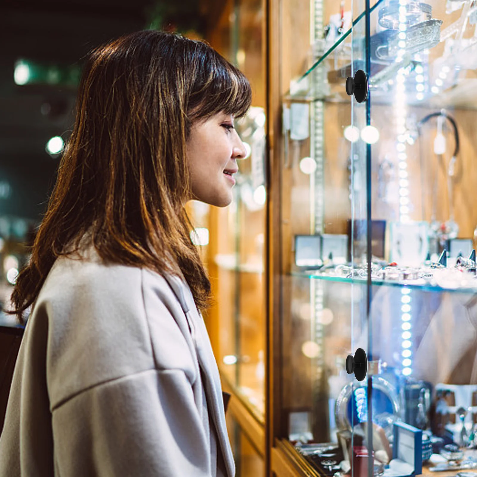 10 قطعة مقابض للخزانة ذاتية اللصق مستديرة قابلة للتقشير والعصا درج يسحب لخزائن الخزائن والأبواب الزجاجية سهلة التركيب ومريحة #3