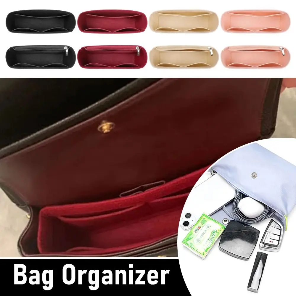 Multi-Pocket Bag The Liner Bag Felt Purse Insert Handbag Liner Bag Organizer for Longchamp Mini Bag Storage Bag