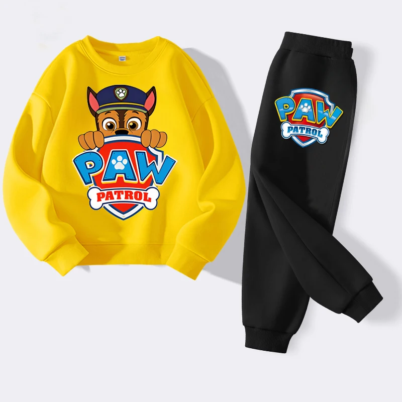 PAW Patrol Cartoon Printed Boys Sweatshirts Sets Children's Casual Pullovers Pants 2 Piece Kids Tracksuits Sport Suits image 2