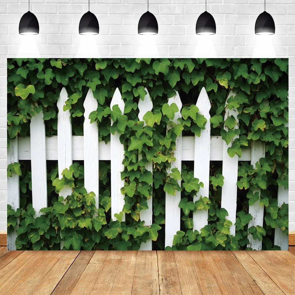Spring Flower Wall Photography Backdrops Rose Fence Vine Garden Party Kids Family Portrait Decoration Background Studio Props ﻿