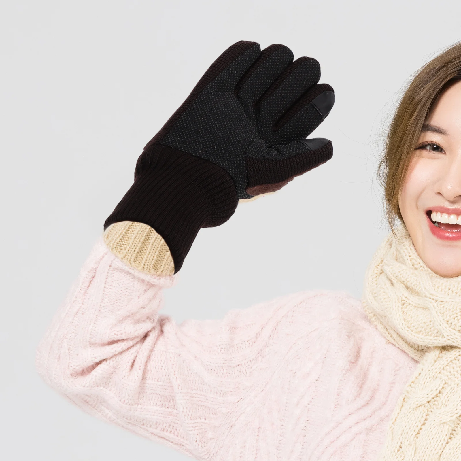 

1Pair Thickened Warm Touchscreen Gloves Men Women Winter Cycling Running Protection Classic Color Motorcycle Gloves